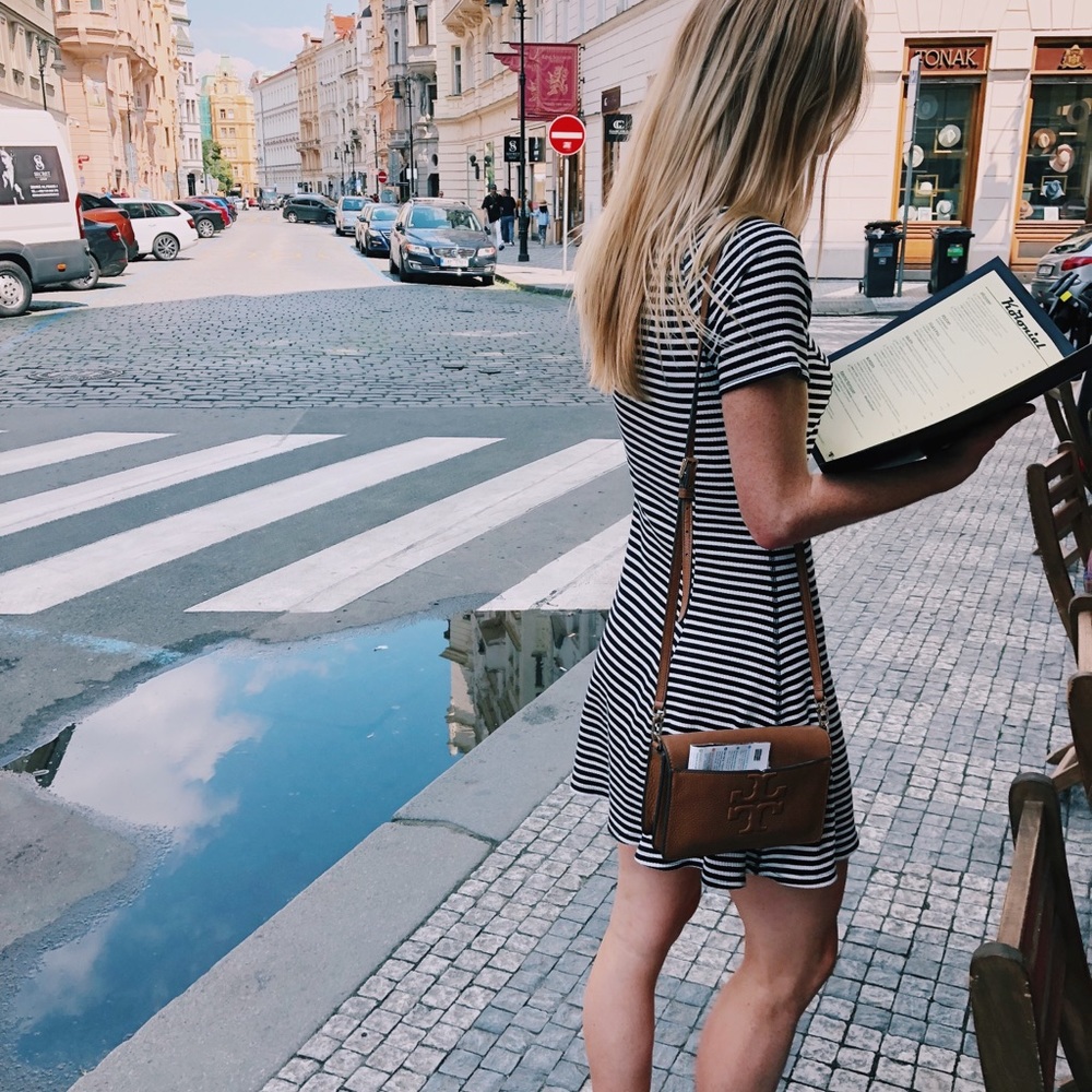 Urban Black and white striped dress